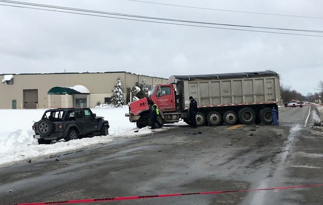 A 19-year-old woman died Tuesday at a hospital from her injuries after her vehicle collided with a dump truck at Ohio 13 North and Piper Road.