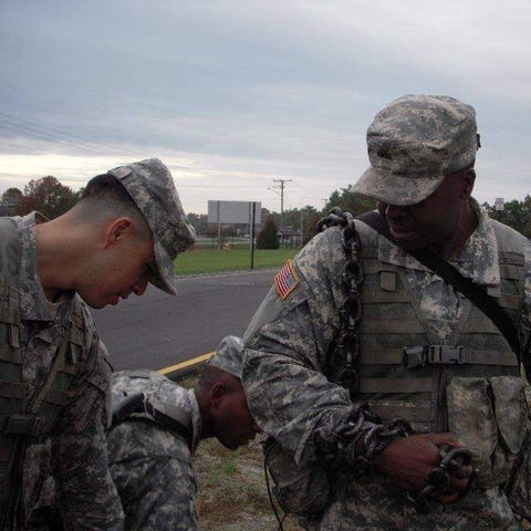 Maryland National Guard Sgt. Bruce Weaver was made
