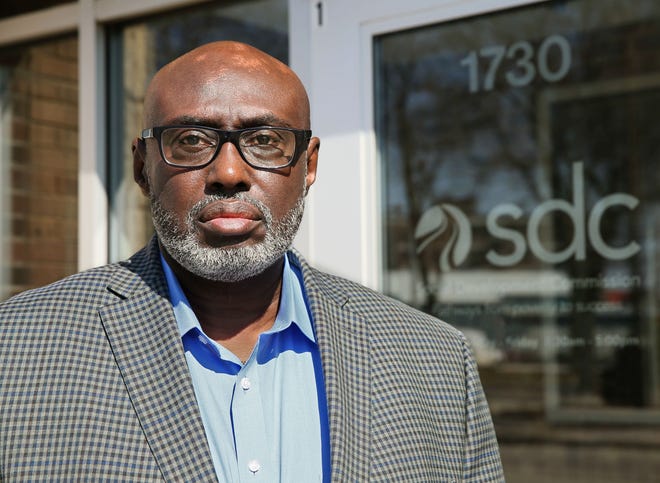 George P. Hinton is Chief Executive Officer of the Social Development Commission, former president of Aurora Sinai Medical Center and past director of Children's Hospital of Wisconsin. Hinton is shown outside the SDC offices on April 12, 2018.