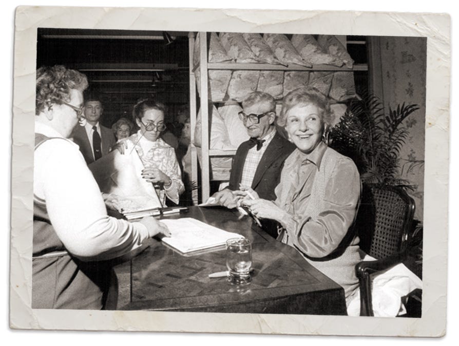 In October 1978, Mary Martin came to Sibley's downtown to promote a line of bed linens she designed for Fieldcrest.