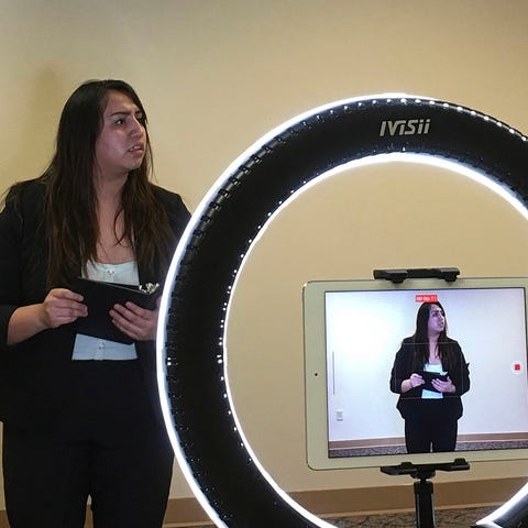 Dodge City High School senior Olivia Ramos perform