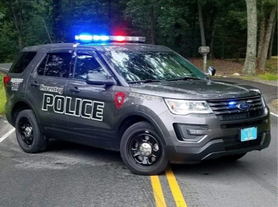 A Coventry, RI, police vehicle.