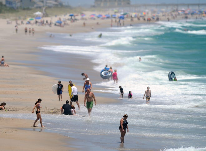 Wrightsville Beach in New Hanover County seen on a typical busy summer day in July 2017.