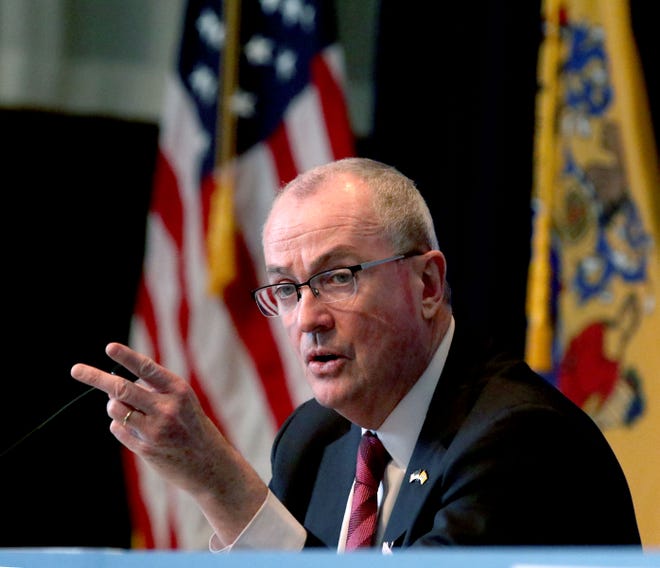 New Jersey Governor Phil Murphy speaks during his COVID-19 update at the War Memorial in Trenton Friday, February 5, 2021.  