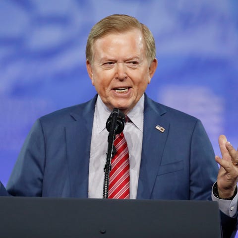 FILE - Lou Dobbs, with Fox News, speaks at the Con