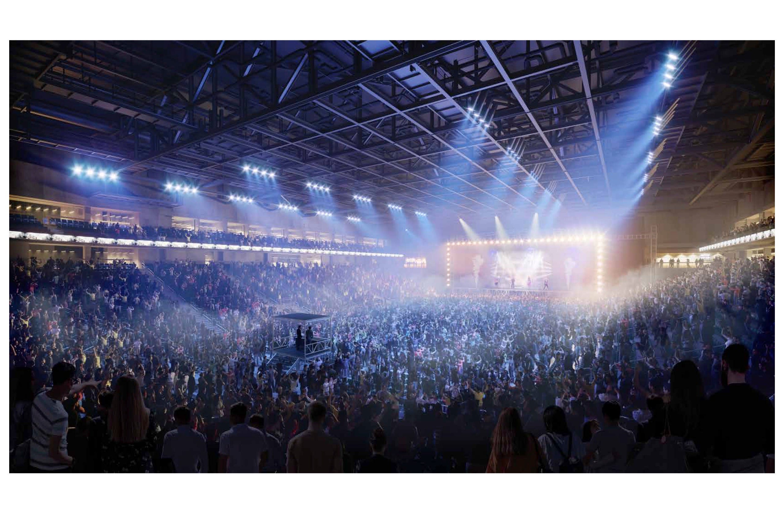 A rendering shows what the inside of the proposed Coachella Valley arena will look like during concerts and other no-sports related live performances.