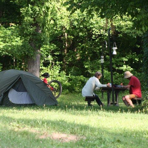Camping can be a solo pursuit or a group activity.