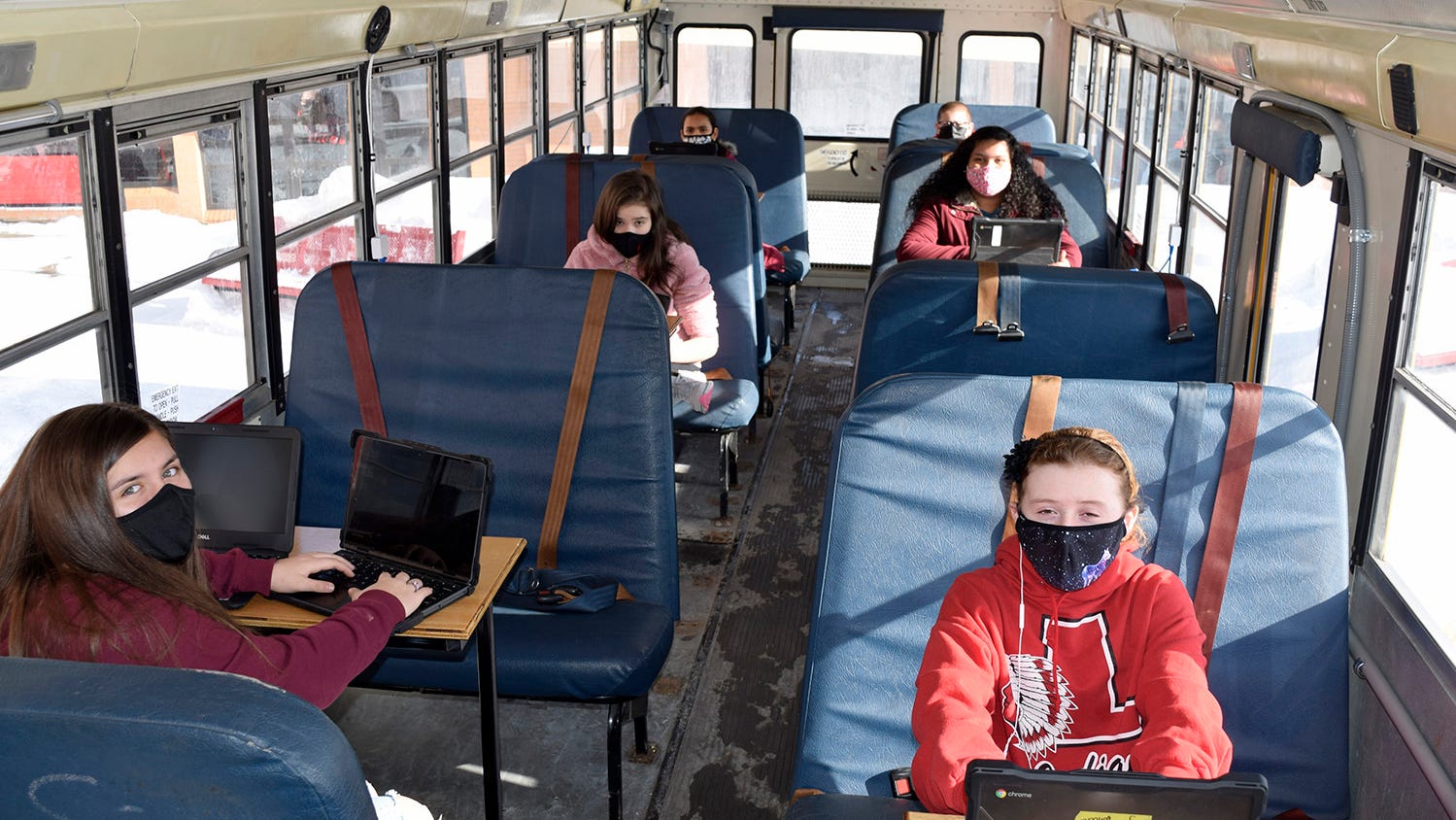 School bus turned into a mobile classroom to bridge Wi-Fi deserts