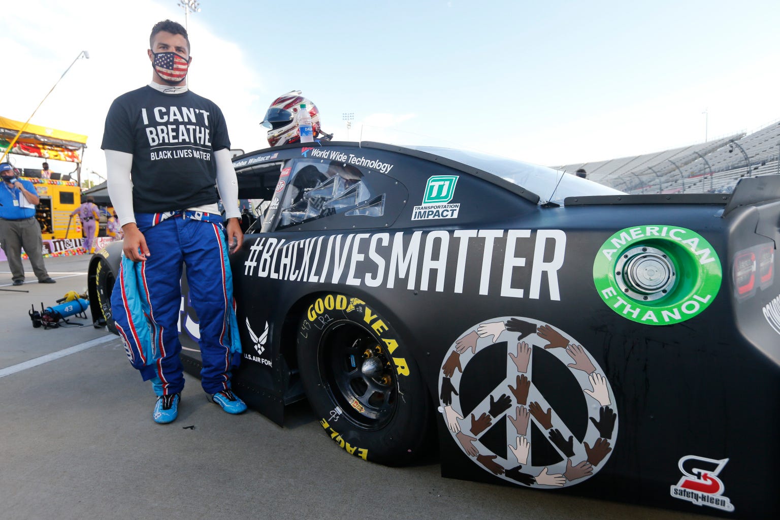 Bubba Wallace sported a #BlackLivesMatter car at the June 10, 2020 race at Martinsville Speedway.