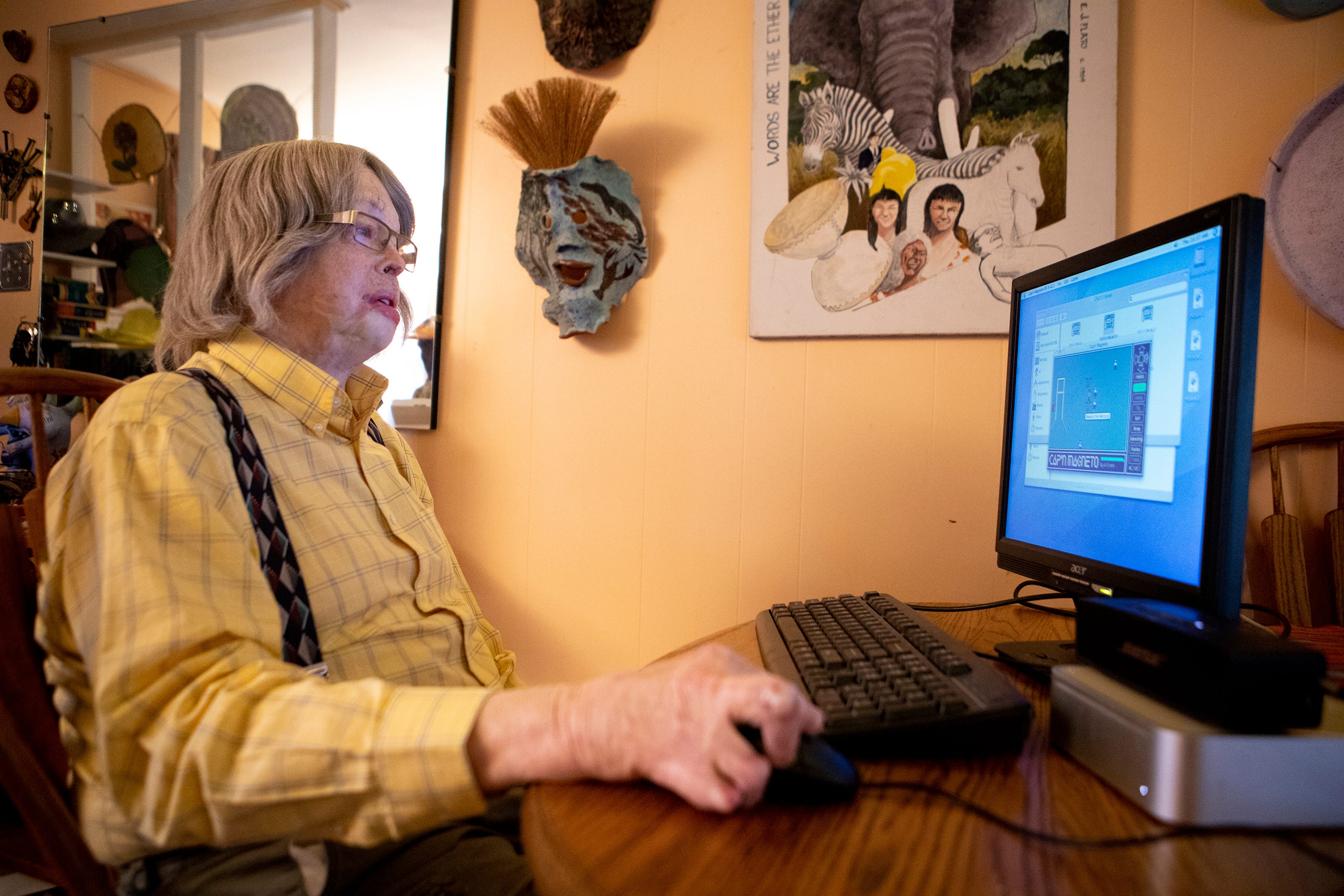 Al Evans at his computer