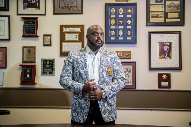 FILE - Burke County Sheriff Alfonzo Williams photographed in his office in Waynesboro, Ga., February 11, 2021. The sheriff is facing questions about his spending.