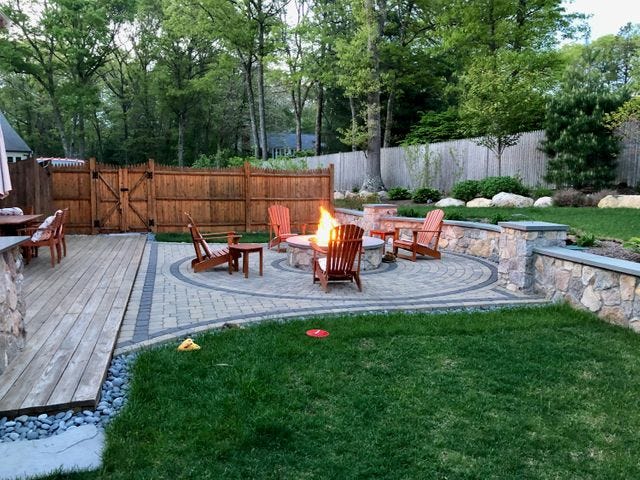 Split Level Home In Marstons Mills Features Fabulous Backyard Landscape Split Level Home In Marstons Mills, Split Level Patio