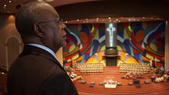 "Finding Your Roots" host Henry Louis Gates Jr. visits West Angeles Church of God in Christ in Los Angeles as part of "The Black Church: This Is Our Story, This Is Our Song." Gates is host, executive producer and writer of the two-night PBS documentary.