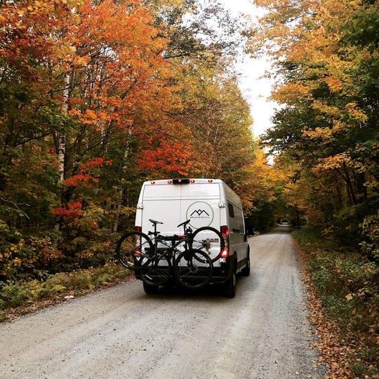 Abby and Cody Erler converted this Ram ProMaster van into use for life on the road during the pandemic, spending about $10,000 on upgrades, including a bed, electrical wiring, shelving and a stove. They are showcasing their story on Instagram @roadtowilderness.