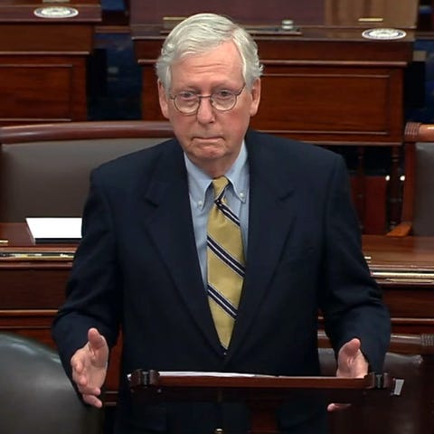 Senate Republican leader Mitch McConnell on Feb. 1