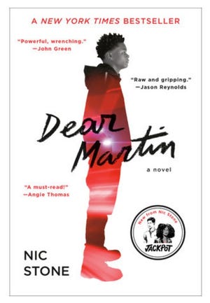 The cover of 'Dear Martin,' by Nic Stone.