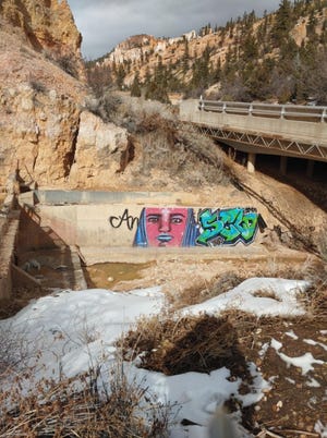 Graffiti found at Bryce Canyon National Park on February 16, 2021.