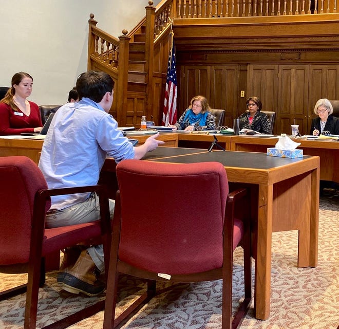 David Millman testifying in Concord, New Hampshire, in February 2020.