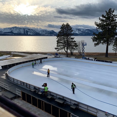 The rink at Lake Tahoe is located on the 18th fair