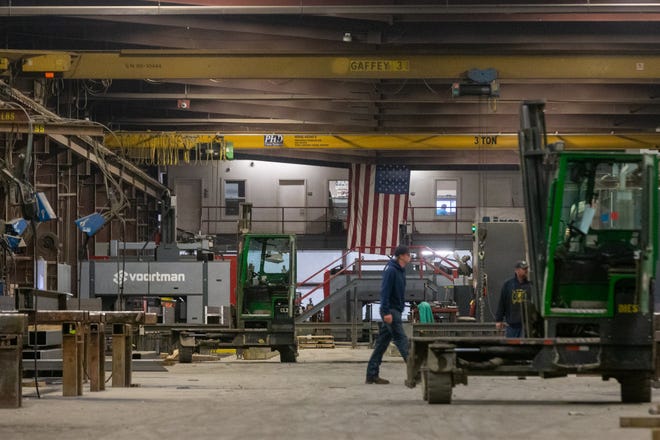 Employees at HME Inc., work on various projects at their facility in North Topeka. Topeka City Councilman Mike Lesser spoke glowingly of HME at a public meeting Wednesday, calling it "the Advisors Excel of the construction and steel fabrication industry in Topeka."
