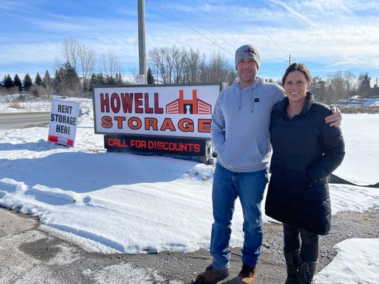 Jim and Carey Abraham have begun to upgrade a storage business they purchased in Marion Township, including a new sign on D-19 near Howell, shown Thursday, Feb. 11, 2021.