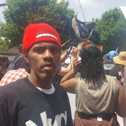Alvin Major at a protest in Chicago in May 2016.