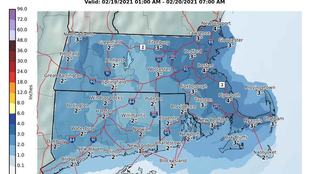 Snow totals and 7-day forecast for Cape Cod