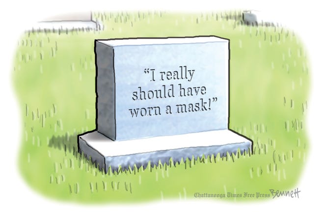 Not wearing a mask during the vaccine rollout is hazardous to your health.