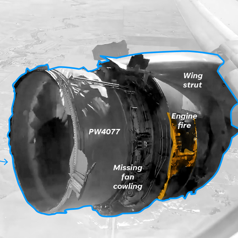 Closer look: Boeing 777 engine damage