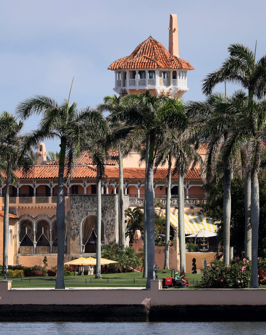 Former President Donald Trump took some keepsakes from his time in office to his Mar-a-Lago resort in Palm Beach, Fla.