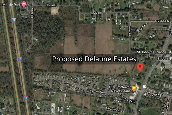 Delaune Estates, a 237-lot subdivision proposed for 86 acres of land at the intersection of Hwy. 73 and White Road, has been in litigation since late last year. The parish planning commission and the council acting as the board of appeals both denied the plat last year.