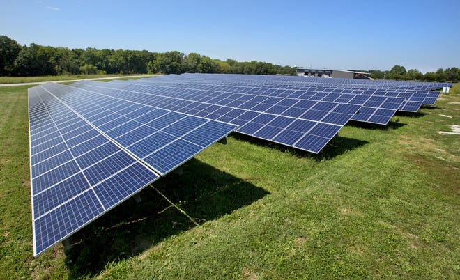 A solar array in Baldwin City built and operated by Evergy.