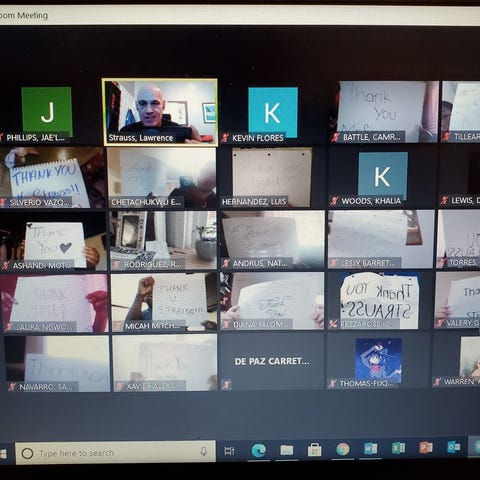 Students he has never met in person say goodbye an