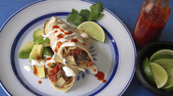 Portobello, chilli and cheese burritos are triple flavors in a recipe from Chef Sara Moulton.