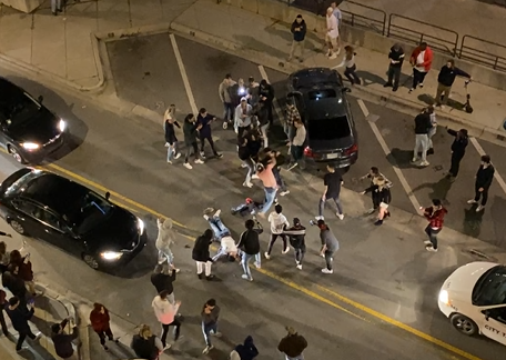 Late-night street brawl in CollegeTown caught on video