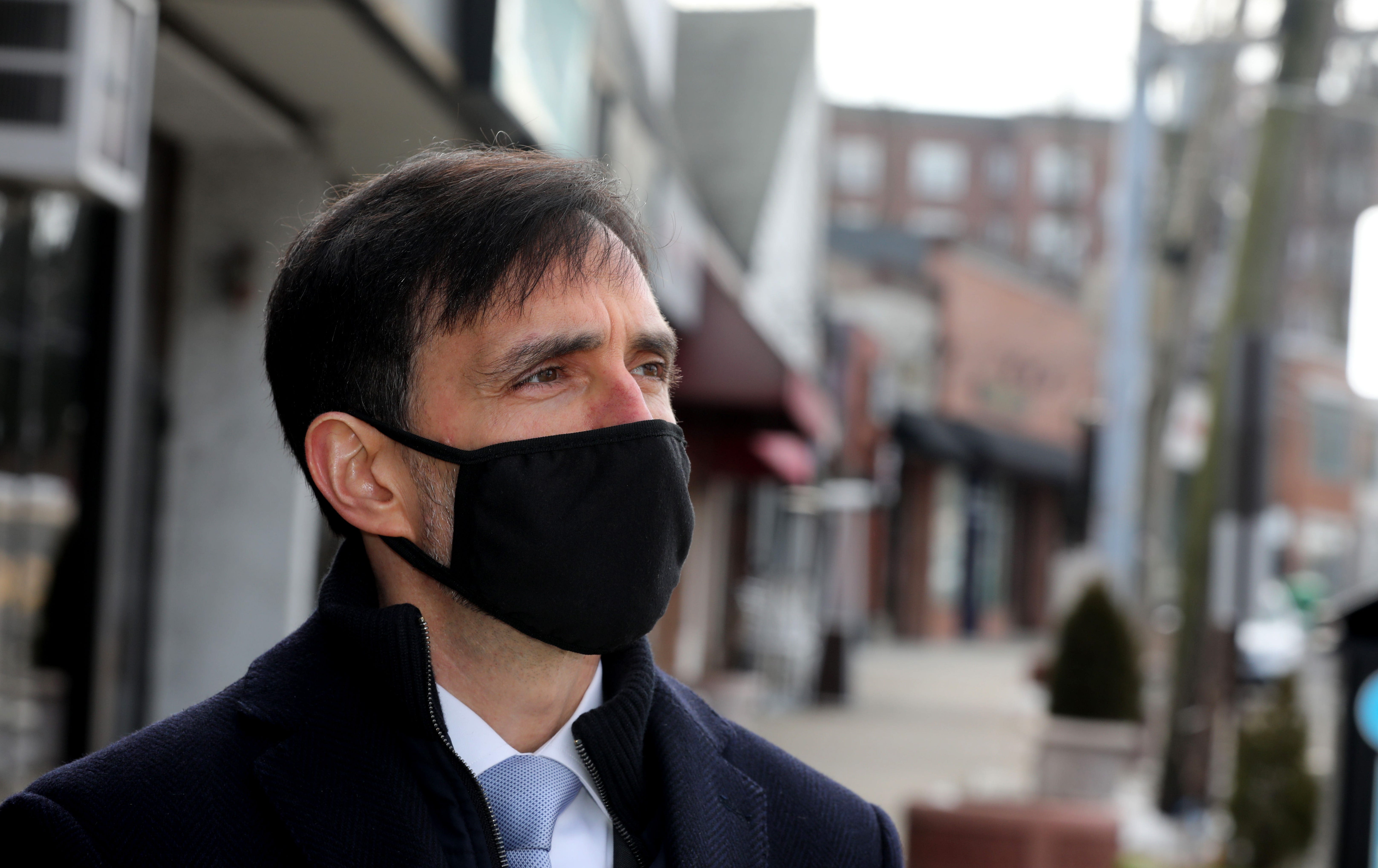 New Rochelle Mayor Noam Bramson late last month stands in what was last March's "containment area" in the city's Wykagyl section. Bramson remembers the early weeks of the COVID-19 pandemic as being surreal and unsettling, with New Rochelle finding itself at the center of a global story.