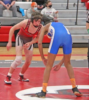 Coldwater's Marshall Hoard, shown here in early season dual meet action, went unbeaten at the Parma Western dual Wednesday