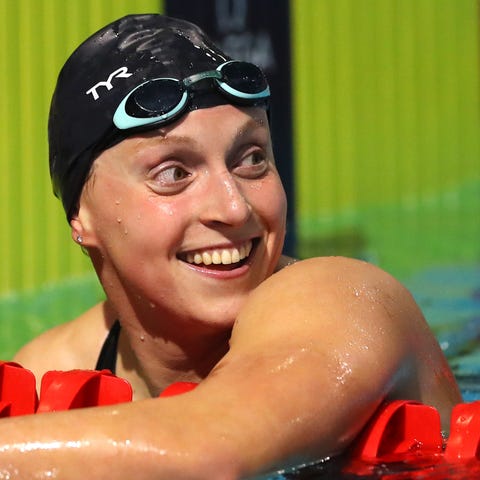 Katie Ledecky at the TYR Pro Swim Series at Des Mo