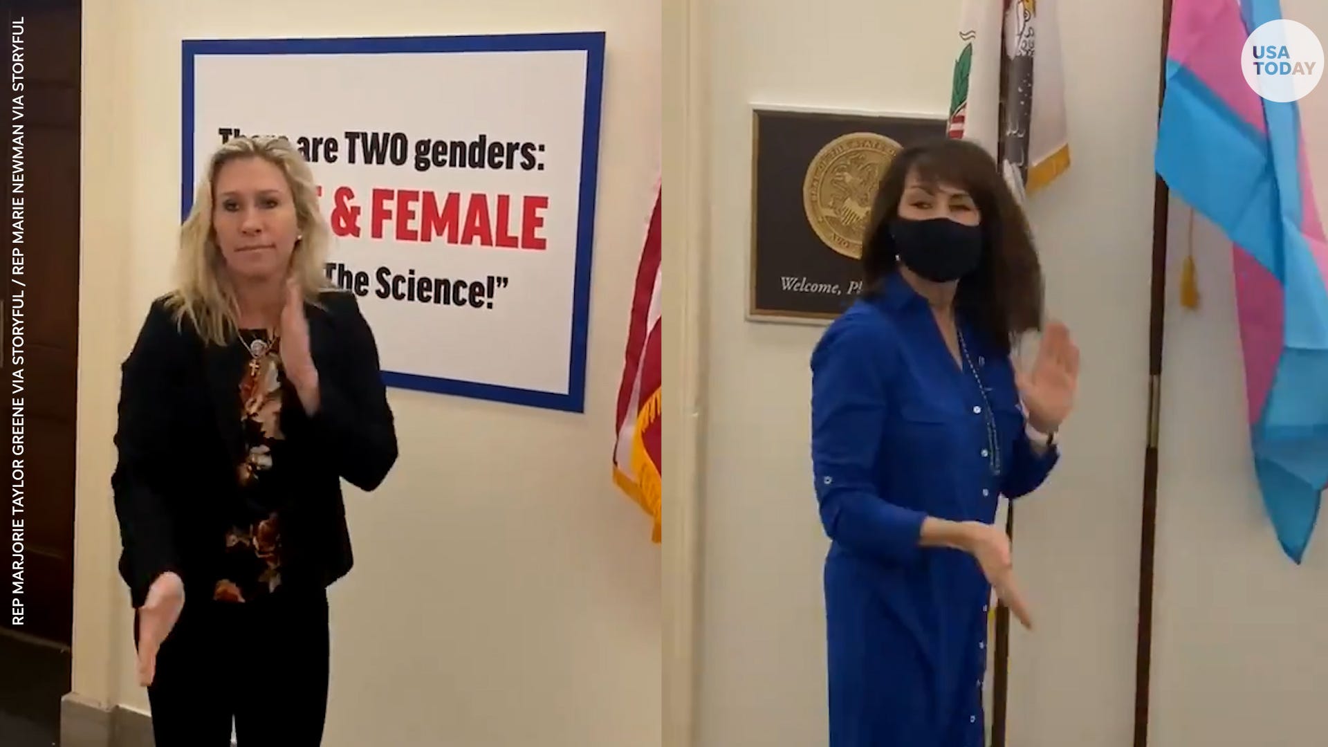 U.S. Rep. Marjorie Taylor Greene is under fire following a Twitter feud with Democratic Rep. Marie Newman over LGBTQ rights.