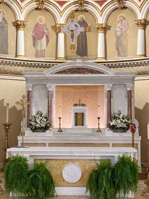 Here is the beautiful alter at the St. Leonard of Port Maurice Roman Catholic Church on the corner of Hanover Street and Prince Street in the North End. It is one of the oldest churches built by Italian immigrants in the United States.