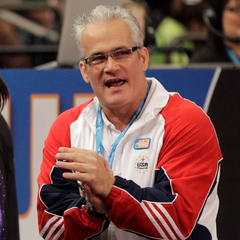 Coach John Geddert at the American Cup gymnastics 