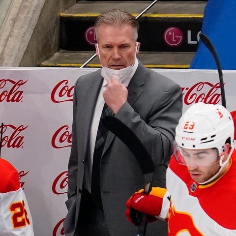 Calgary Flames head coach Geoff Ward finds himself