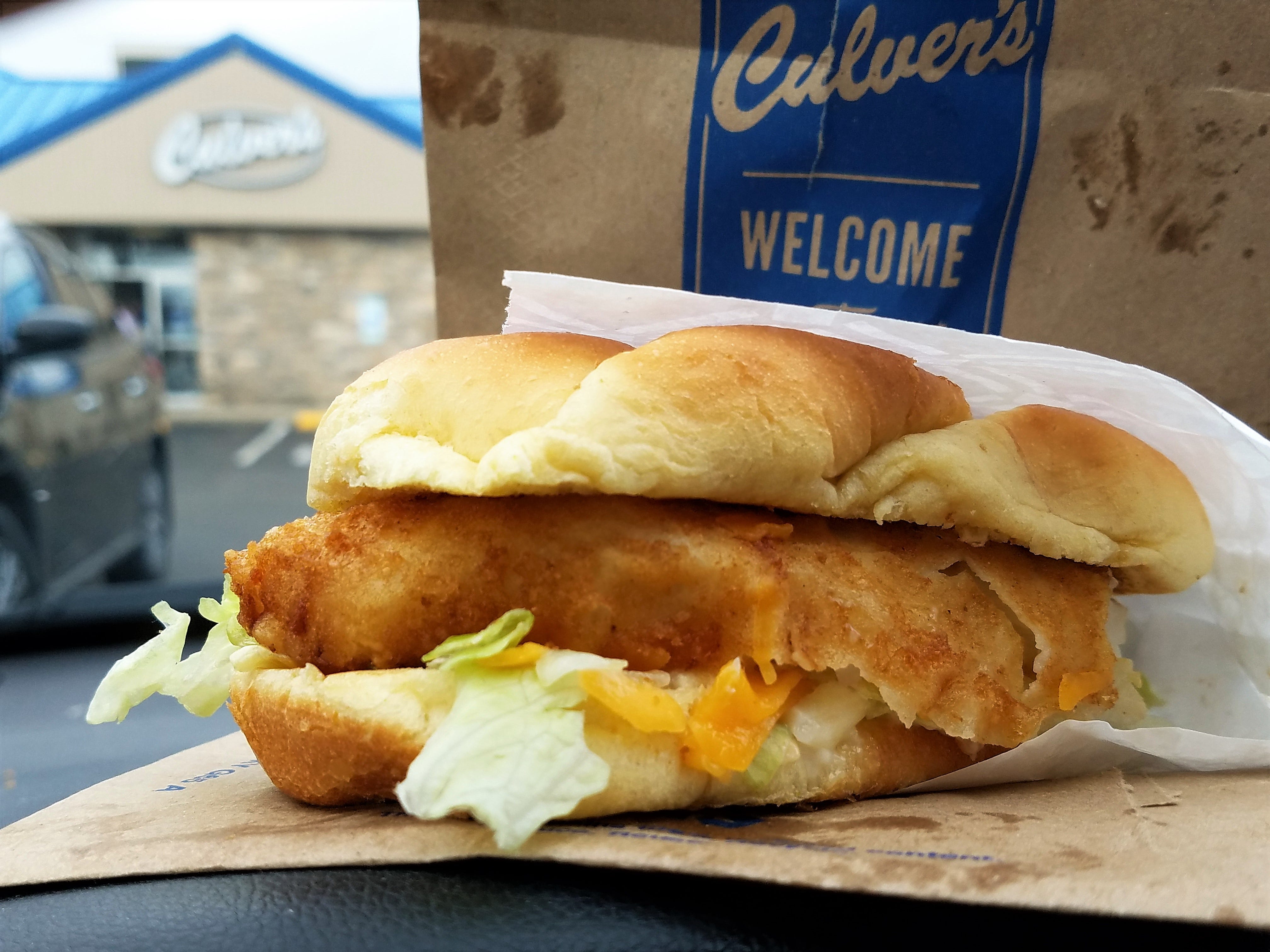 Fish sandwich Popeyes Cajun Flounder vs. Culver's North Atlantic Cod