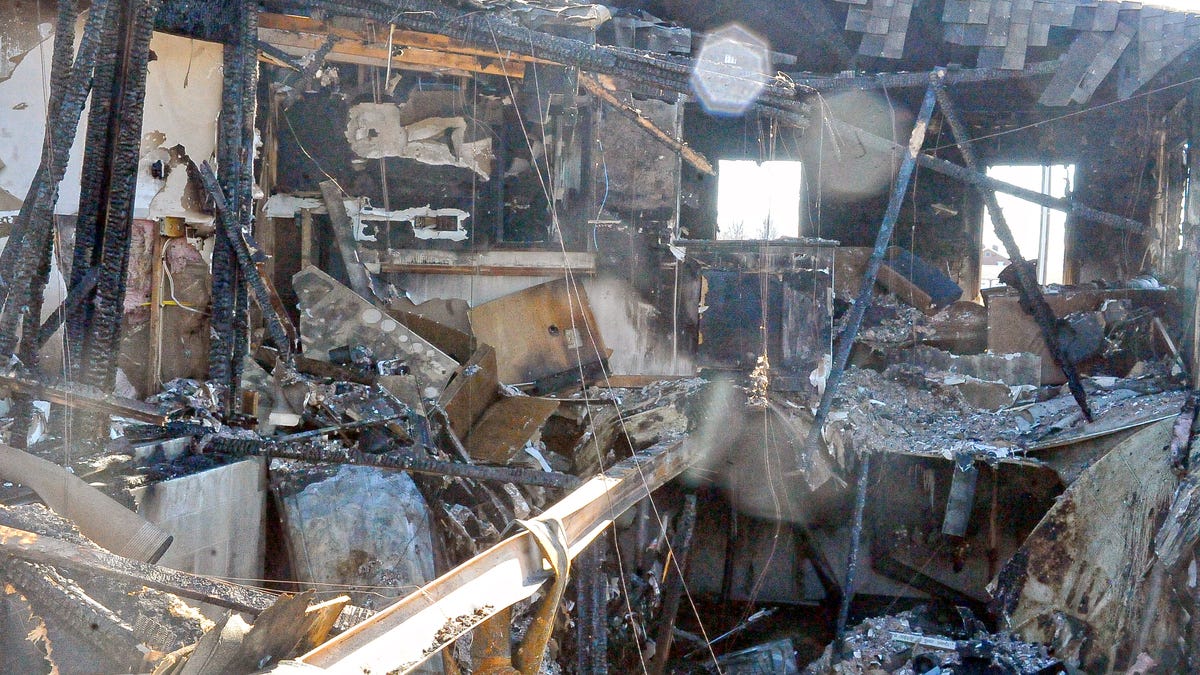 Aftermath of the house explosion near Smithville.,