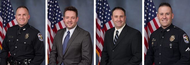 Brett Hankison, Jonathan Mattingly, Myles Cosgrove and Joshua Jaynes