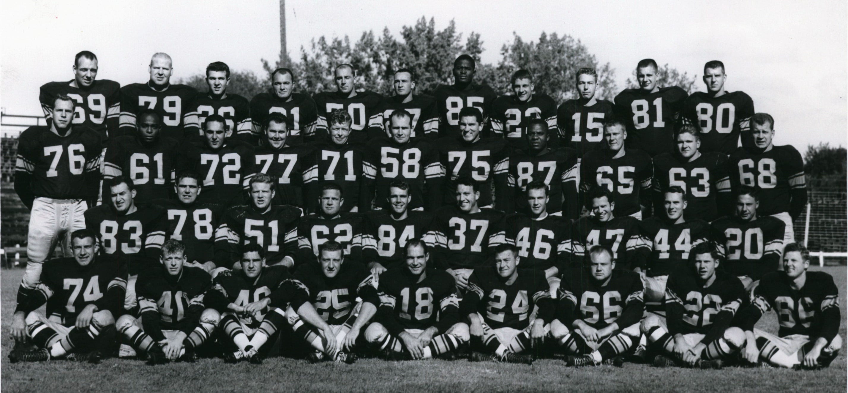 Jim Capuzzi (26) top row third from left, played for the Green Bay Packers in 1955 and 1956.