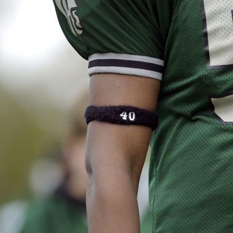 Spackenkill High School football players wore a bl