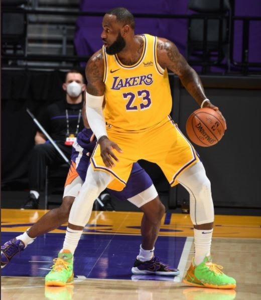 lebron james laker shoes