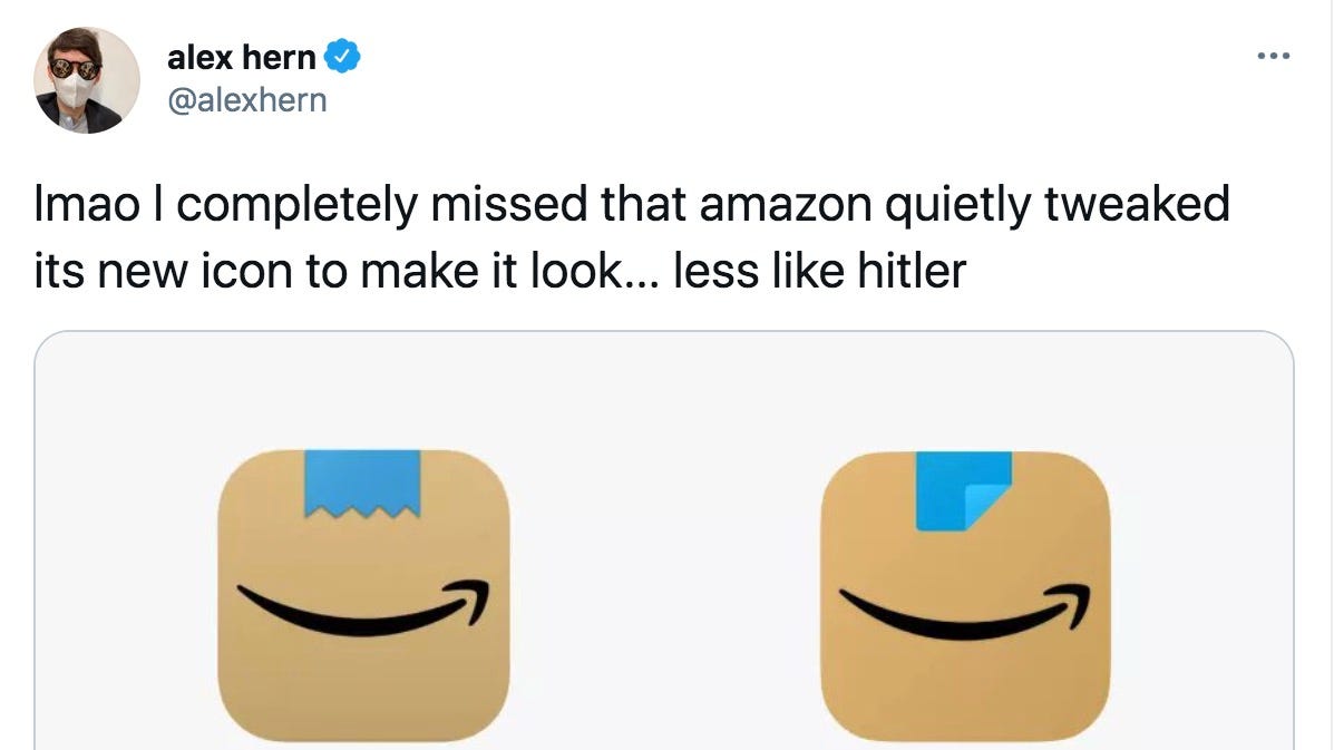 Amazon Logo Mobile App Icon That Drew Hitler Comparisons Updated