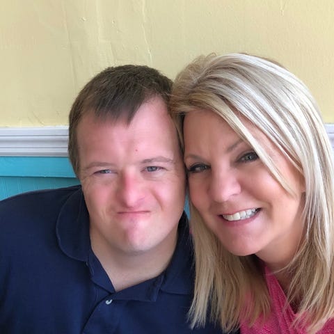 Nick Revels, who has Down syndrome, and his mother